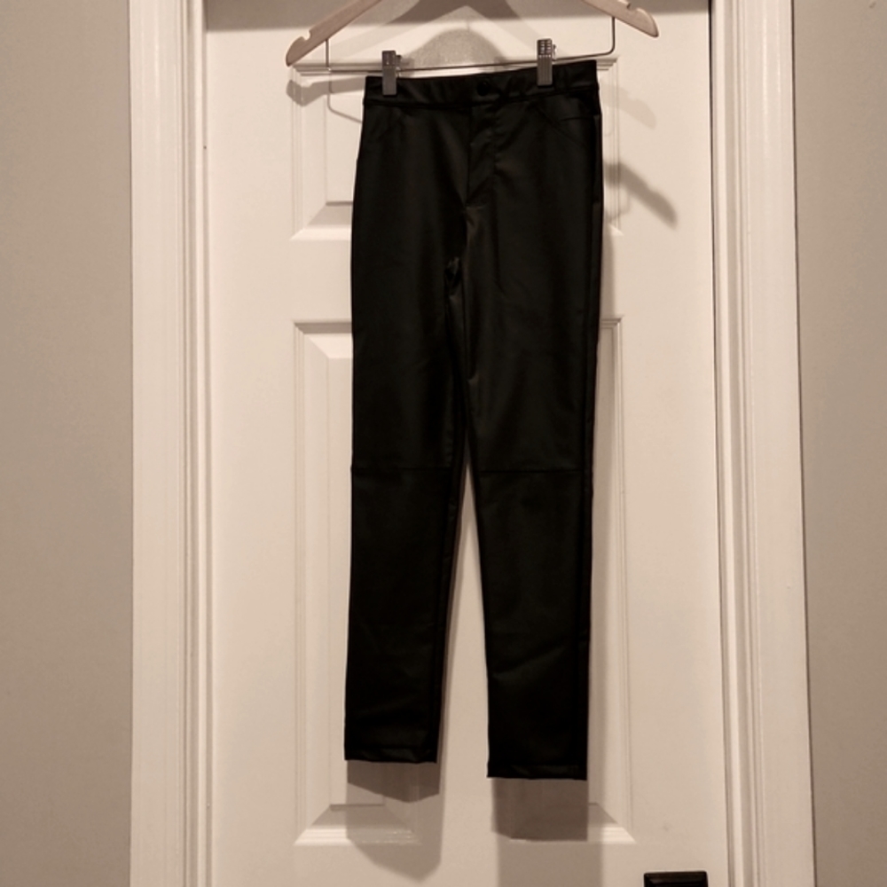 Zara Black Faux Leather Pants Size 10